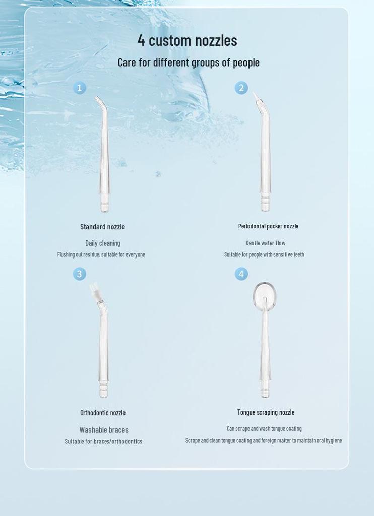 Portable Electric Water Flosser for Orthodontics & Gum Care - High Cleaning Power