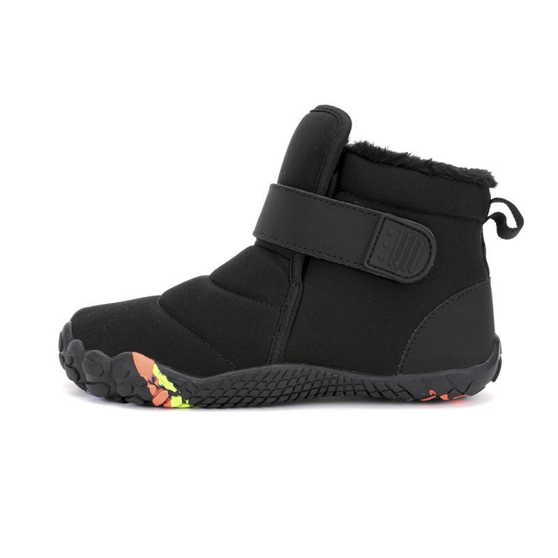 Winter Velcro velvet children's snow boots Korean version of casual cotton shoes with soft soles to keep warm boys and girls cotton boots versatile