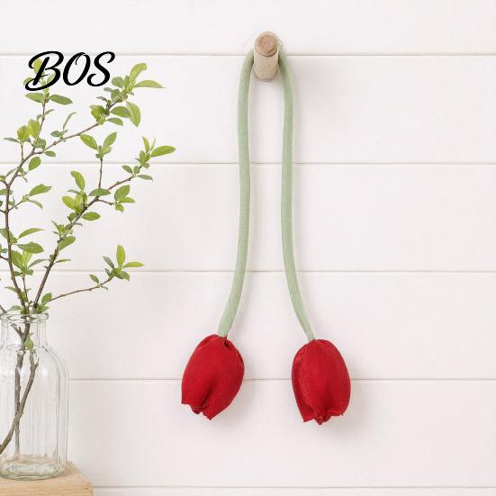 Versatile Curtain Ties 2Pcs Tulip Bud Ties, Decorative Tiebacks, Flower Buds Soft Rope Tiebacks for Bedroom Curtains Patio Drapes Macaron Color