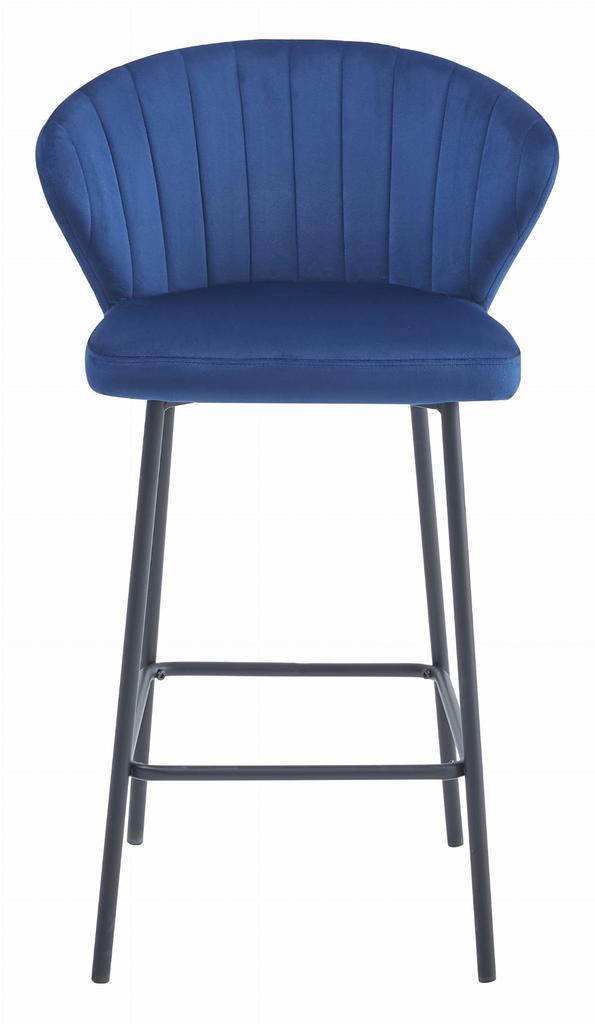 Gatta Stool - Navy Blue Velvet / Black Legs X 2