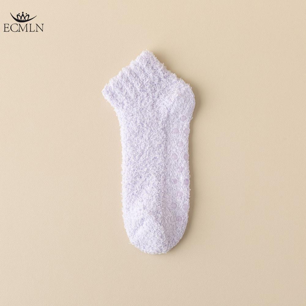 

Жіночі однотонні шкарпетки з крапками з коралового флісу. Жіночі зимові товсті оксамитові товсті нековзкі шкарпетки на підлогу. one size фіолетовий