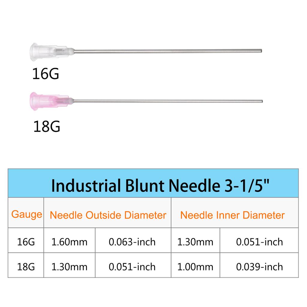 10/20pcs 16G 18G 3-1/5" Blunt Tip Dispensing Needle for Liquid Glue Gun 100mm Length