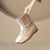 Krazing Pot Cow Split Leather Round Toe Size 43 Increaseing Summer Boots Fashion Hollow Decorations Buckle Summer Boots