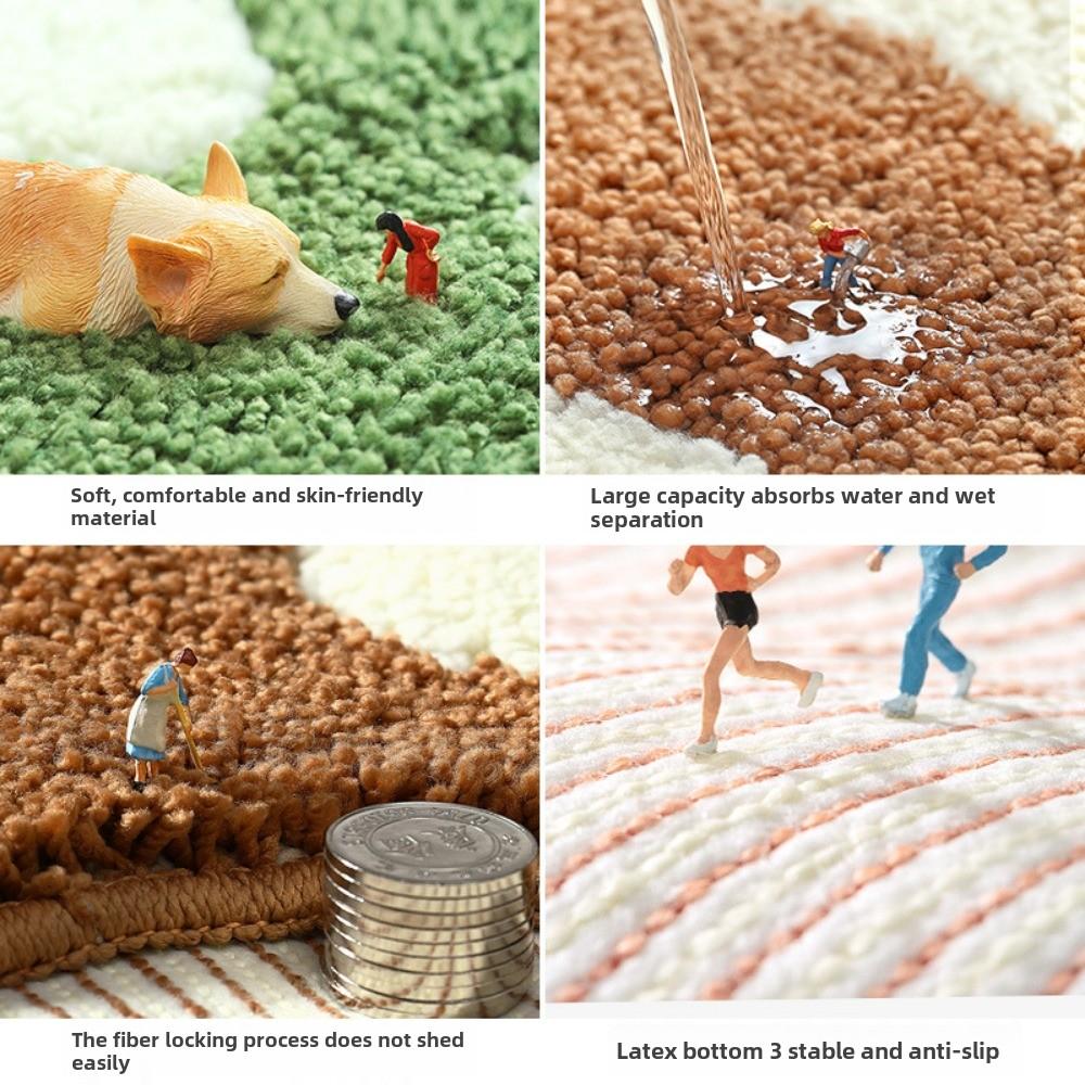 Kreskówkowy Kształt Kociej Łapy Mata Podłogowa Domowa Łazienkowa Mata Antypoślizgowa Flokowana Łazienkowa Szybkoschnąca Podkładka Pod Stopy