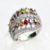 Huitan Women Leaf Shaped Rings with Marquise Colorful Cubic Zirconia CopperColor Fancy Daily Party Female Rings Trendy Jewelry