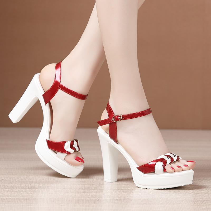 8CM Spring Autumn Casual High Heeled Shoes Women Sexy Thick Heels Platform Pumps Comfortable