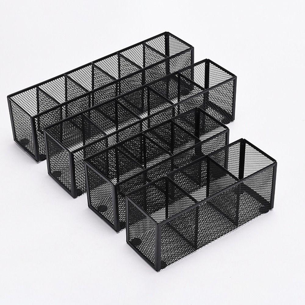 Durable Metal Mesh Desk Organizer Rectangle Pencil Holder Office Home Supplies