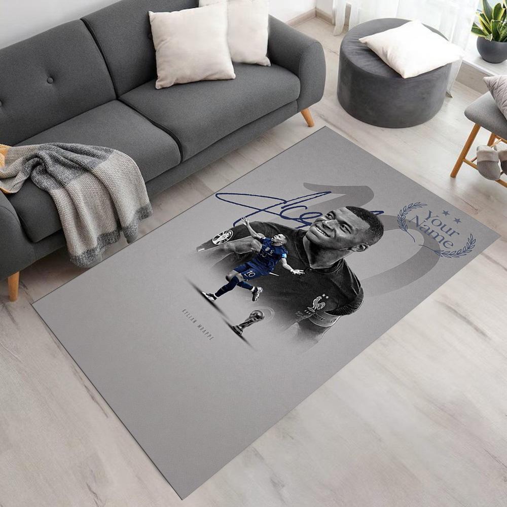 Mbappé Personalized Text Area Rug Perfect for Foyer Kitchen Balcony Dormitory Antislip Carpet Decorate Offices Birthday/Christmas Gift