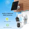 Wireless Solar Wifi PTZ Outdoor 4K 8MP Dual Len Low Power Security Battery Camera Color Night Surveillance Icsee