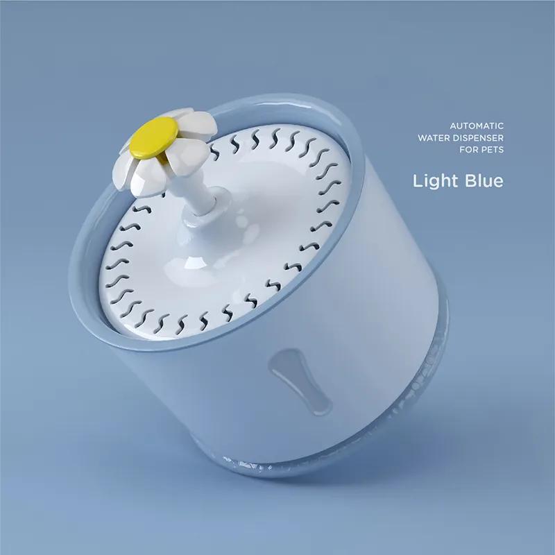 Dozator pentru pisici de companie de 2,4 L Fântână de apă potabilă Filtre de cărbune activat LED Alimentator automat Container Interfață USB