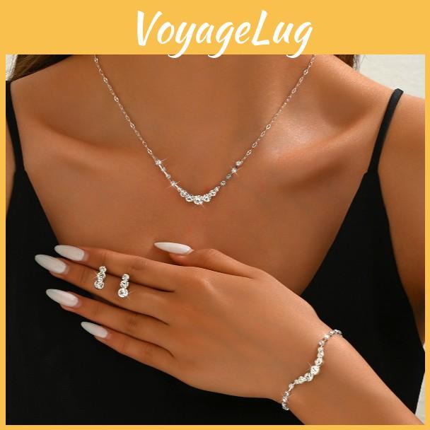 Water Drop Wedding Necklace Set With Geometric Pendant For Bridal Jewelry Collection