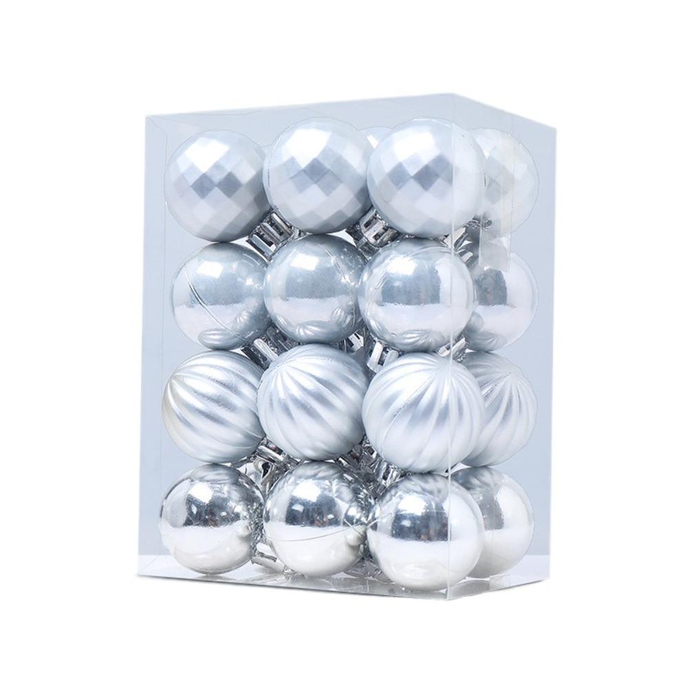 24pcs Creative Christmas Ball Set Delicate Hanging Ornament Crafts Christmas Tree Pendant  Gift