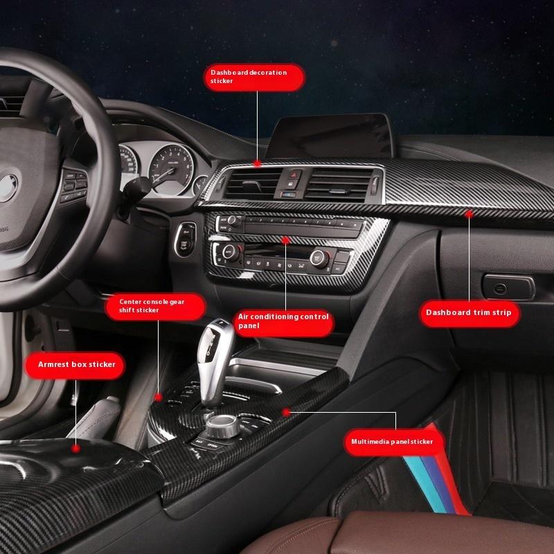 Decorazione Pannello Cruscotto Aria Condizionata Console Centrale Auto Fibra di Carbonio Per BMW Serie 3 4 3GT F30 F32 F34 Accessori Interni