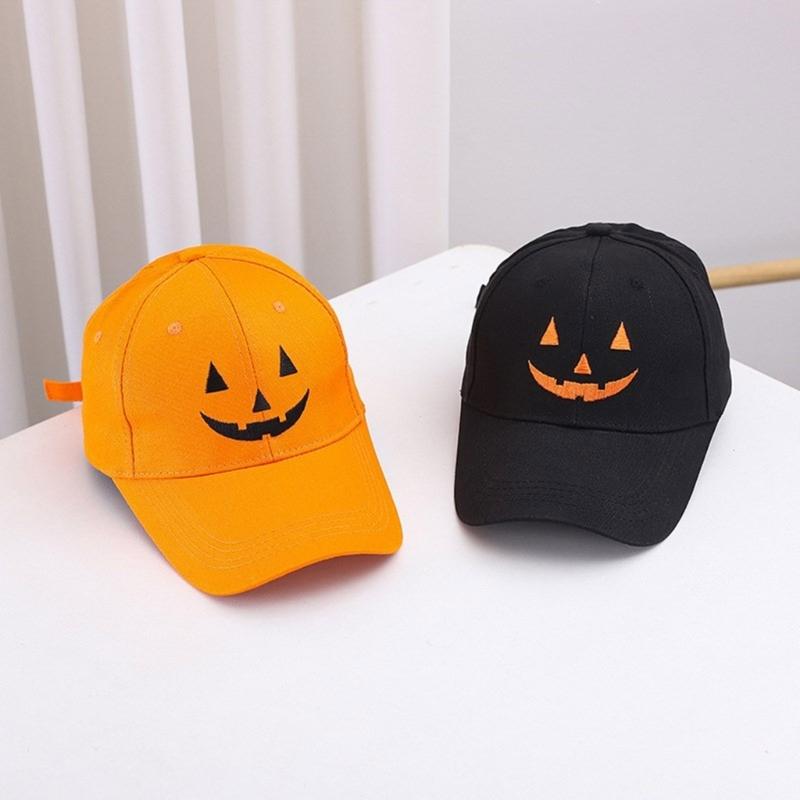 Embroidery Pumpkin Faced Baseball Hat for Family Outdoor Street Wear Dance Caps Festival Celebrate Hat Costume Accessory