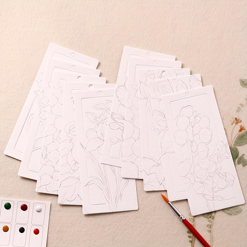 10 sheets/set watercolor bookmark painting set DIY watercolor paper handmade portable coloring bookmark, holiday party gift