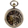 Exquisite Mechanical Pocket Watch Bronze Hollow Flowers Phoenix Bird Design Alloy Case Self Winding Luxury Pocket Clock PJX1797