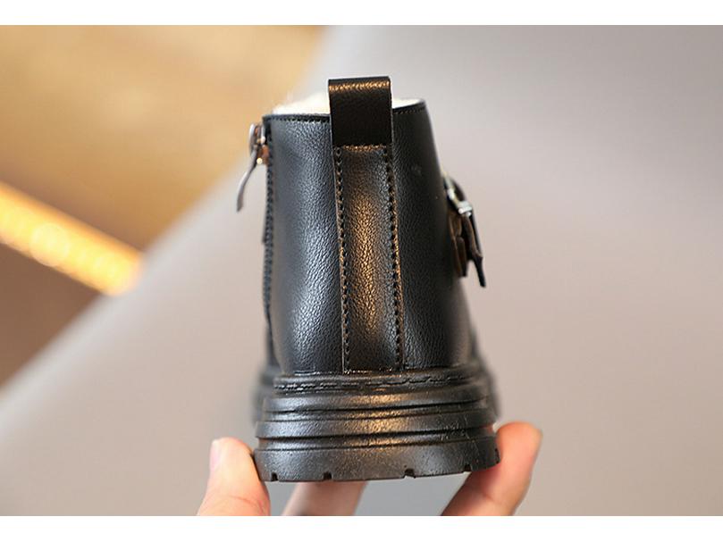 British-Style Kids' Winter Boots: Fleece-Lined, Soft-Soled Cotton for Boys & Girls, Martin Design.