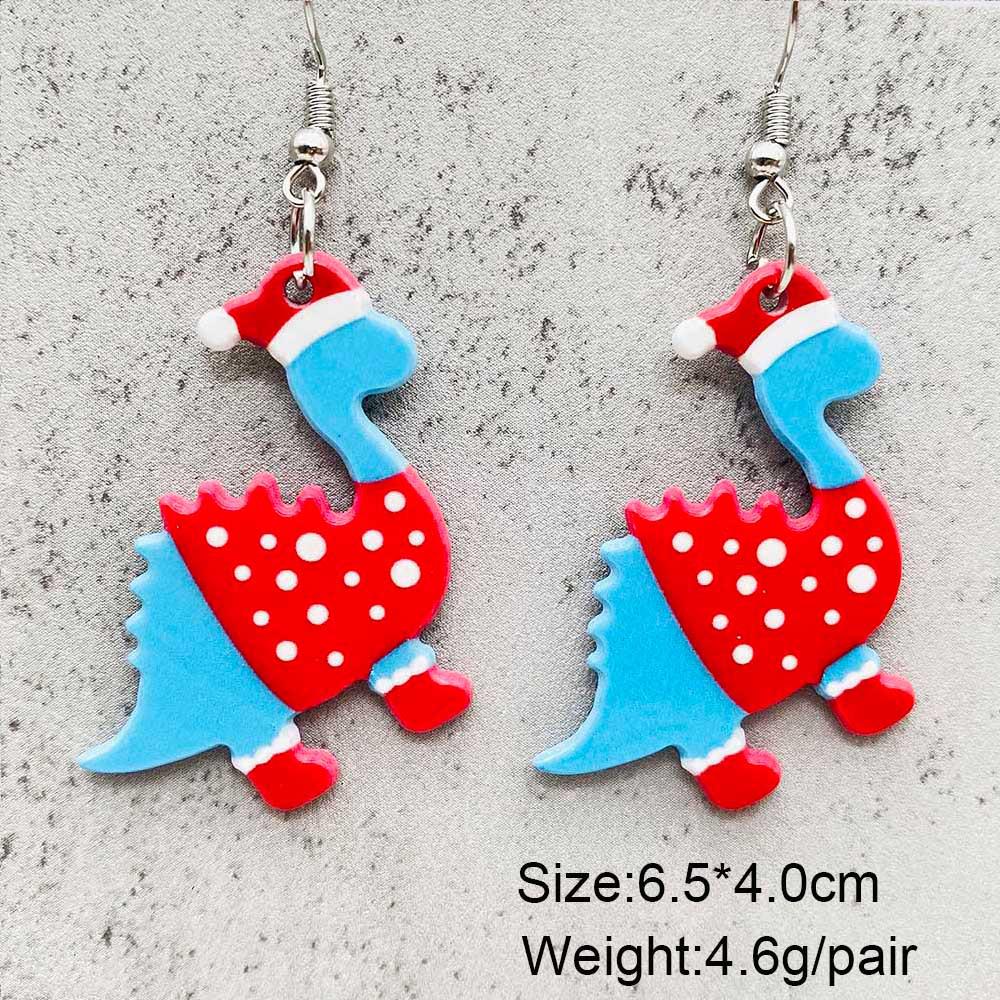 

Cross-border Christmas Dinosaur & Black Cat Acrylic Earrings