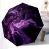 1pc Purple Abstract Art Automatic Open/close Folding Umbrella, Compact Portable Travel Umbrella, Perfect Birthday/Christmas, Cute Umbrella,