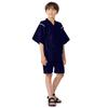 Fargerik godteristil Jinbei i et mønster med ensfarget marineblå Perfekt for sommerfyrverkeri og sommer NB803250 Gutter' (150 cm) Design i japansk stil.
