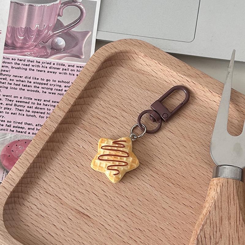 Lovely Biscuit Star Keychain Cartoon Food Keyring School Bag Pendant Decoration Bag Charm Accessories Gifts