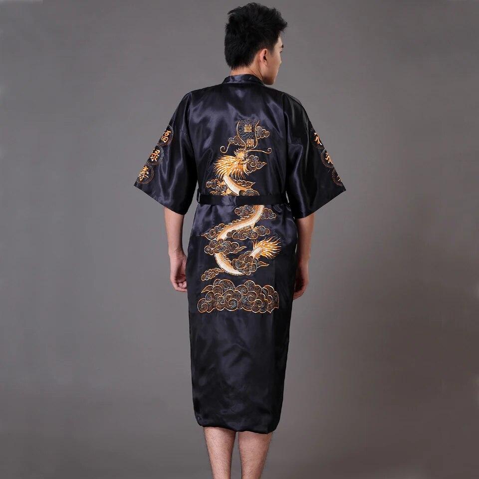 Ethnic Chinese Style Men's Clothing Men's Dalong Bathrobe Bathrobe Dragon Robe Tang Suit Pajamas Nightgown Home Service Embroidered Dalong