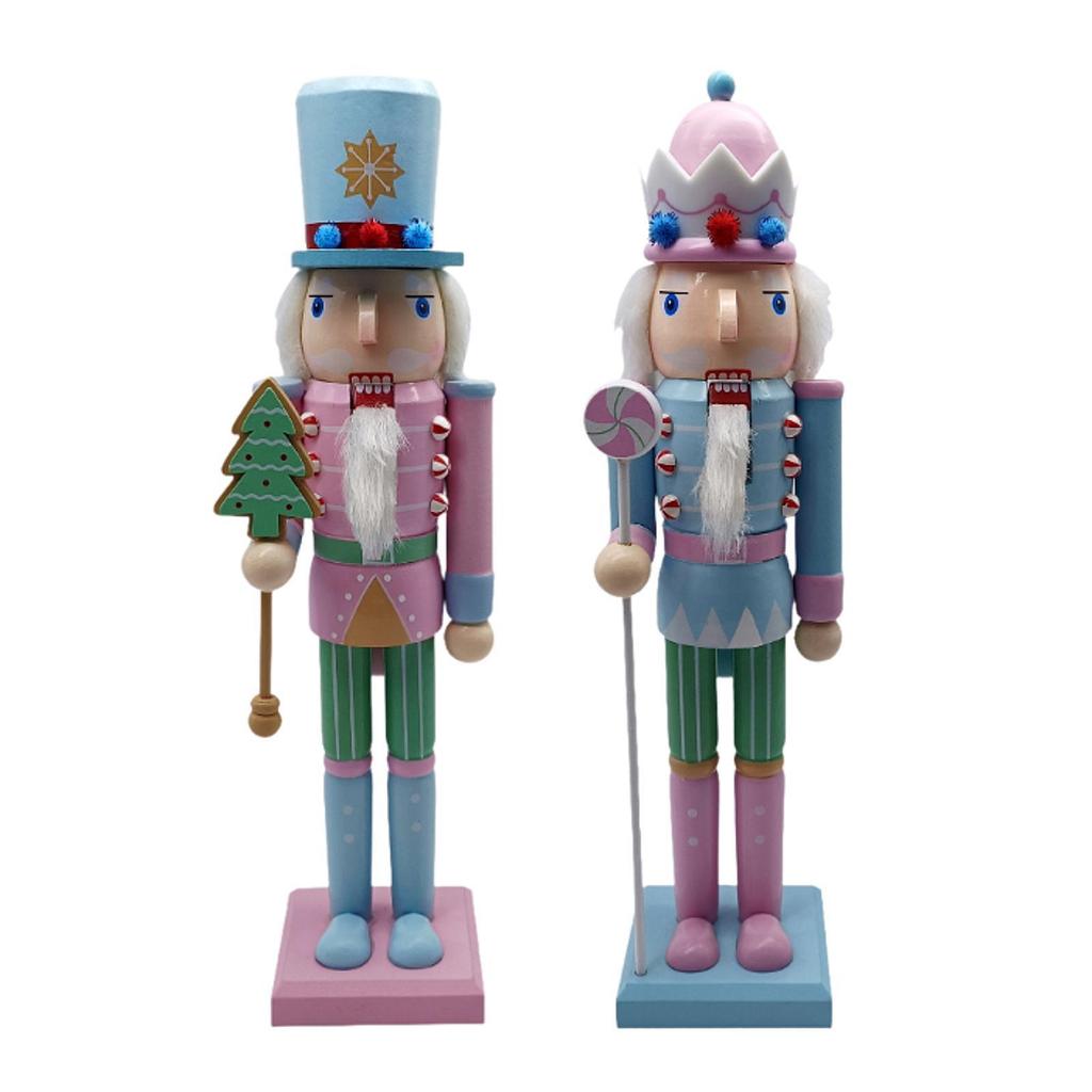 Wooden Christmas Nutcracker Ornament Freestanding Party Favors 15 inch Xmas Decor Xmas Nutcracker Figures for Christmas Table