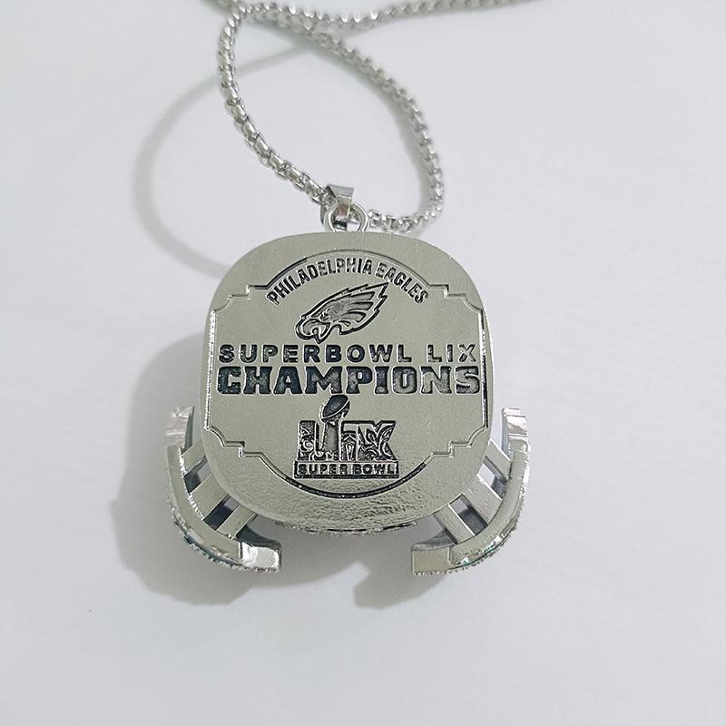 Green Eagles Necklace Silver Pendant With Chain Necklace Football Necklace Jewelry