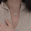 Elegant Women's Large Diamond Pendant Necklace: Light Luxury, Versatile, High-End Fashion.