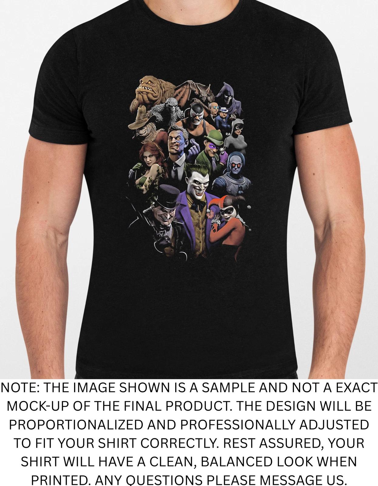 Men s and Women s T-shirts Batman Enemies Graphic XXXXL