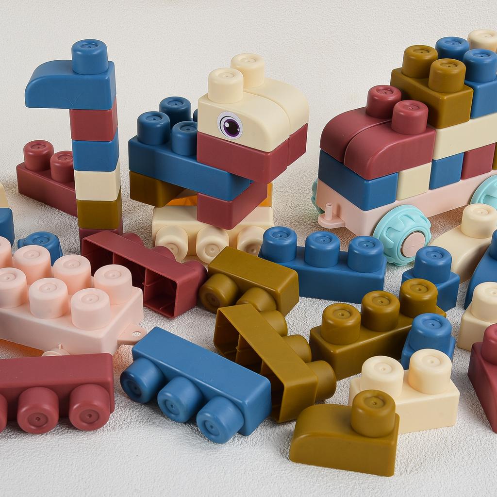 Morandi Soft Rubber Children'S Building Blocks, Large Particles That Can Be Gnawed On, Silicone That Can Be Boiled In Water Toys