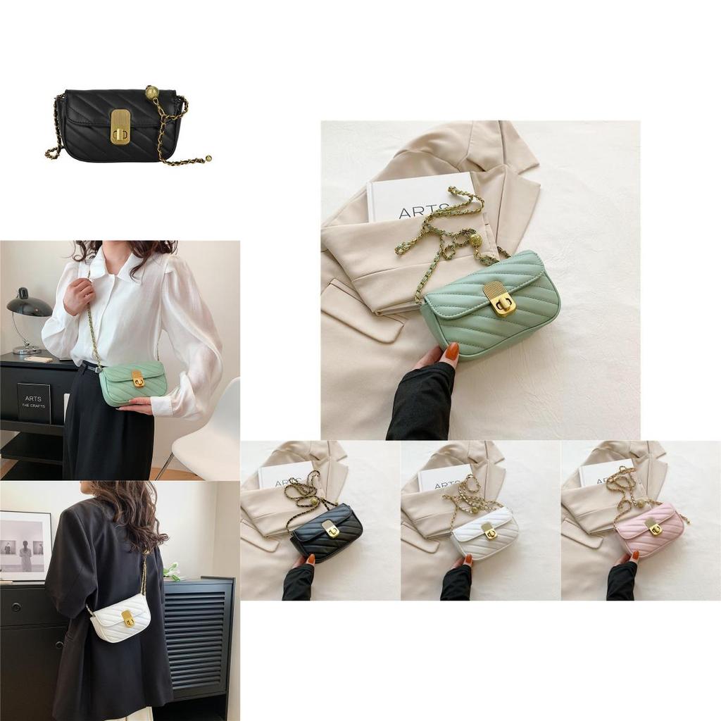 Fashionable Summer 2023 Pu Leather Square Flap Bag Stylish Chain Shoulder Bag