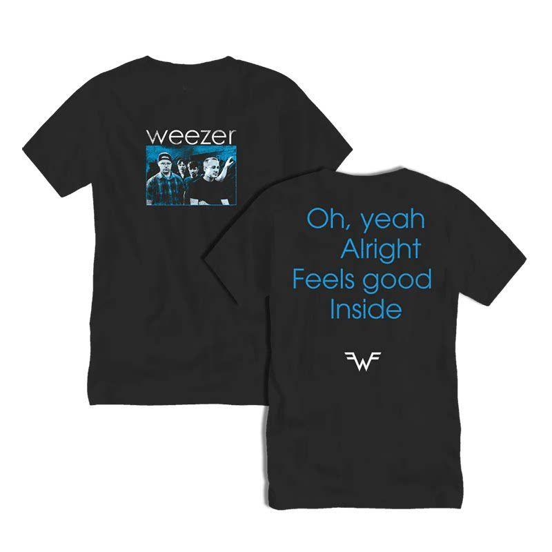

Weezers Alternative Rock American Vintage Streetwear Loose Shortsleeved Pure Cotton Tshirt for Both Men and Women S