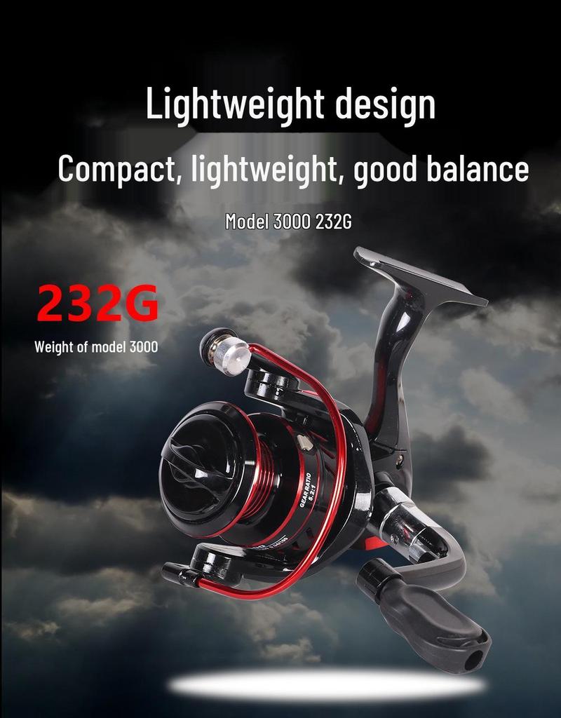 Full Metal Spool Spinning Reel for Sea, Lure, and Rock Fishing - Long Cast Black Bass Reel