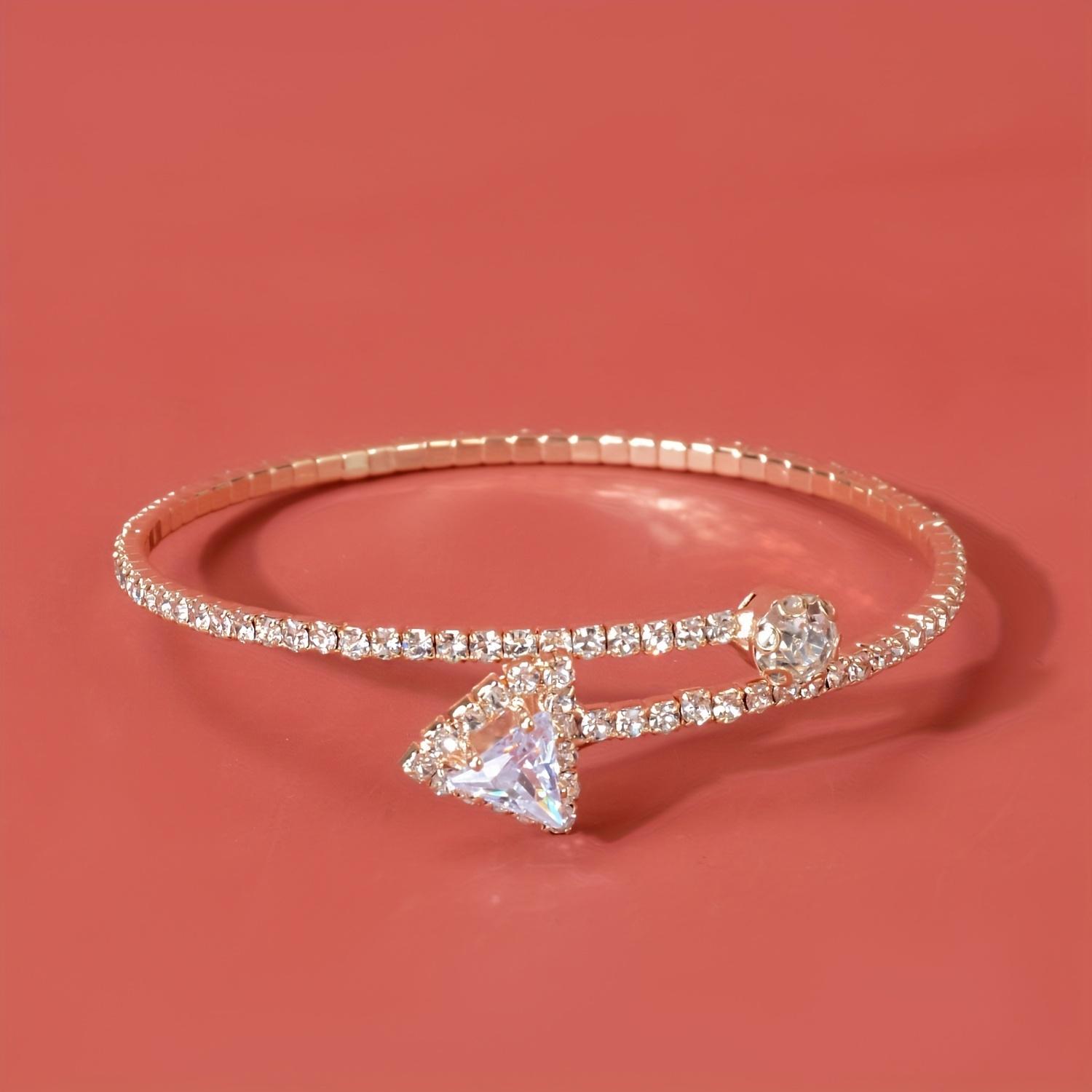 Fashionable and Minimalist Rhinestone Bracelet 2.55 in