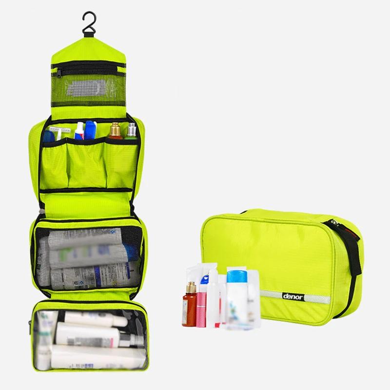 Large Capacity Nylon Wash Bag Lady Portable Travelling Business Trip Practical Cosmetic Skincare Foldable Storage Bag with Hook