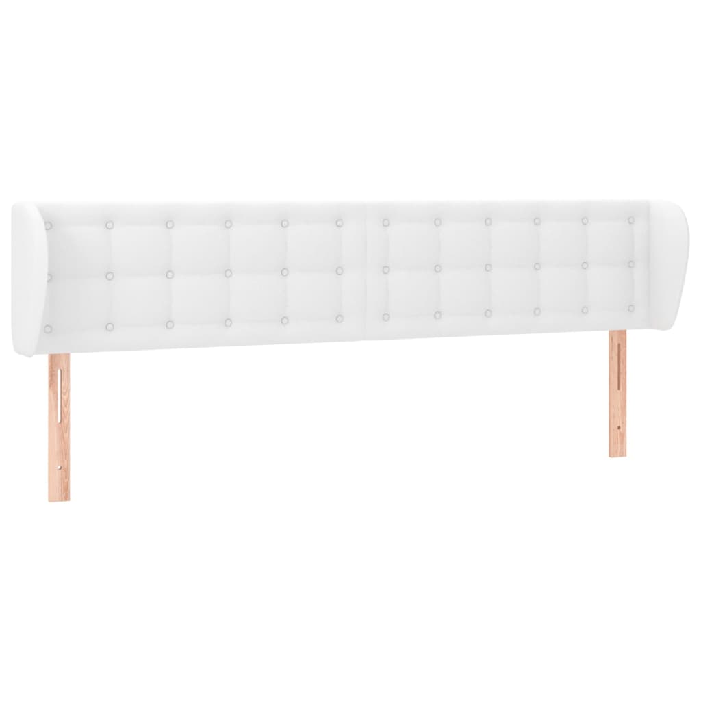 Vidaxl Wingback Headboard, White, 203X23X78/88 Cm, Faux Leather