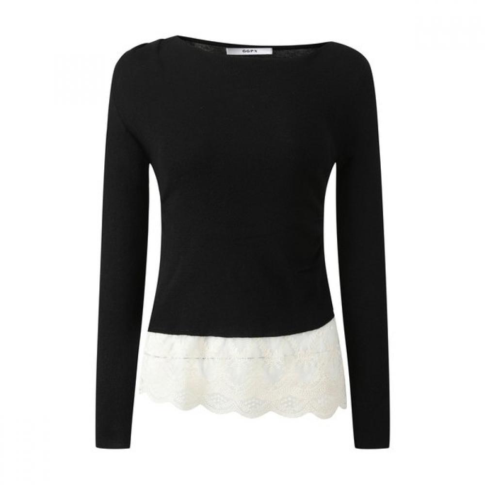 GGPX New York Drapeneck Lace Contrast Knit Gq3kp018f