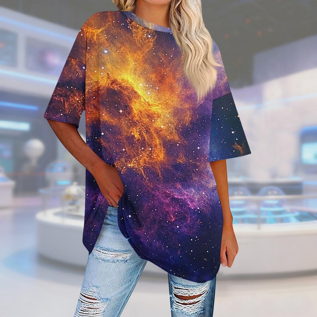 Damski T-shirt Tee Nadruk Krótki Rękaw Codzienny Weekendowy Moda Podstawowy Regularny Top St. dzień Patryka