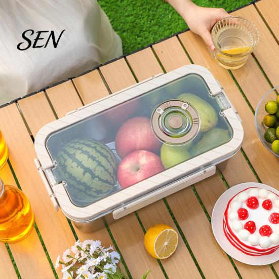 Sealing Lid Food Container Stainless Steel Crisper Box with And Handle, Large Capacity Stackable Dry Organizer Bread Storage Box, Portable for Home or