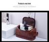 Herren Unisex Minimalistische PU-Leder Wasserdichte Handliche Waschtasche mit Haken