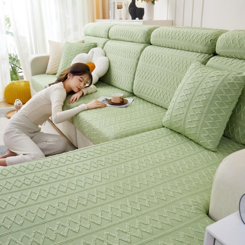 Summer Cool Ice Silk Sofa Cover All-Inclusive Universal Cover Universal Seat Cushions Stretch Sofa Cover Cover Cloth