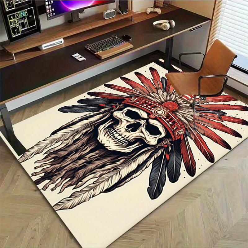 1pc. Indian Chief Feather Headdress Rug for Home Decor, Office Carpet, Chair Cover, Outdoor Mat, Gift Idea