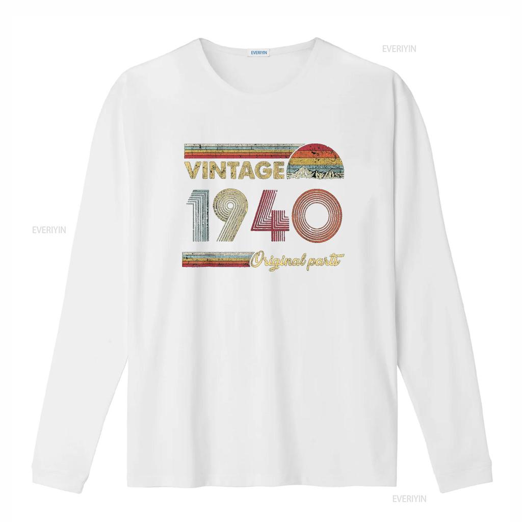 Retro Original Parts 80th Vintage 1940 Birthday T Shirt vintage Washed Stretched graphic streetwear Top For Everyday Wear