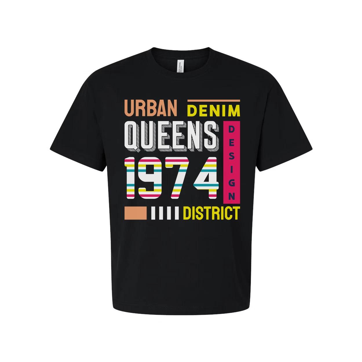 Urban Denim Queens 1974 District Design T Shirt L