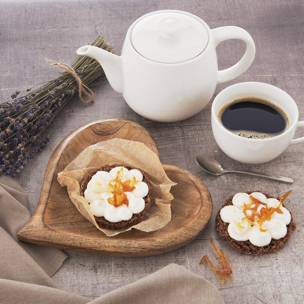 Wooden Snack Plate for Serving Appetizers Heart 20x21 cm Mango