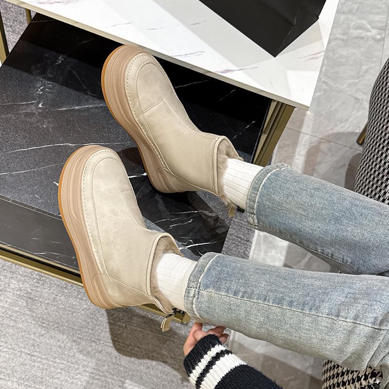 Schneestiefel Damen Winter 2025 neu Samt verdickt warm große Baumwollschuhe Damen Schnee Baumwolle Damen rutschfeste Baumwollstiefel