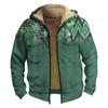 Men'S Winter Zipper Hooded Fleece Sweatshirt With Patch Pocket Casual Jacket