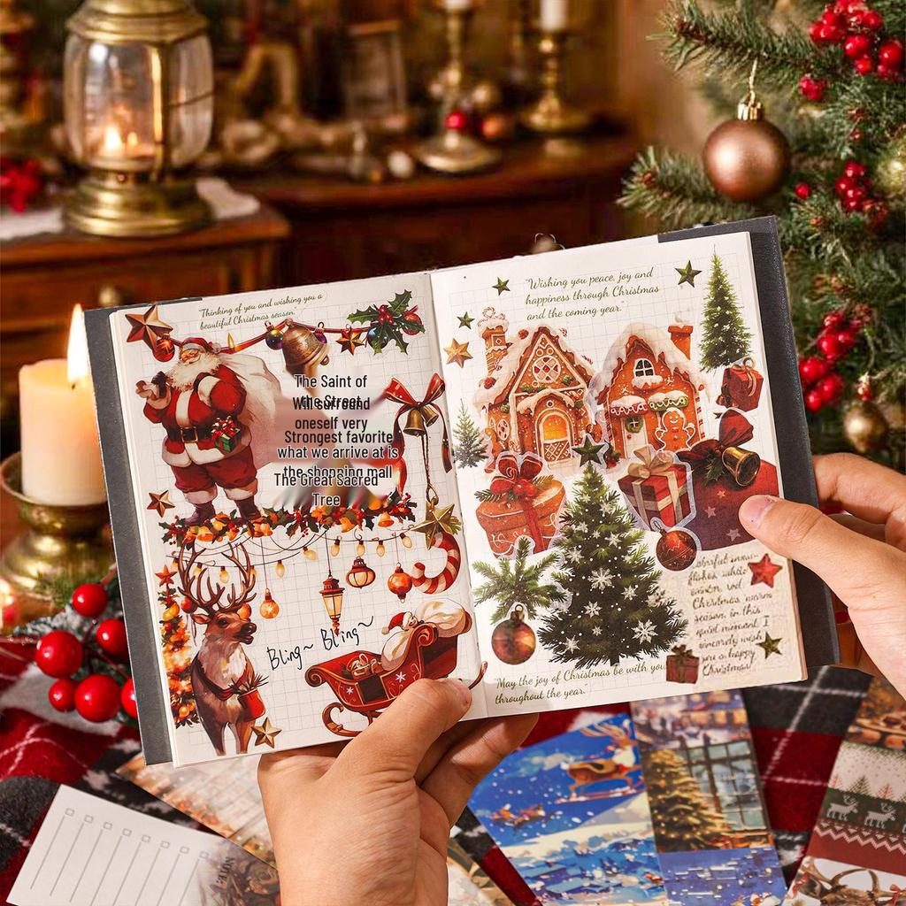 Neon Christmas Gift Box: Holiday Atmosphere Journal Sticker Set
