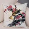 Birds And Flowers Double-sided Printed Pillow Cover Short Plush Suitable Living Rooms Bedrooms Sofas Throw Cushion Cover